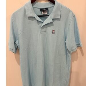 Psycho Bunny Classic Pima Cotton Polo Shirt Light Blue Size 5 NWOT Men's